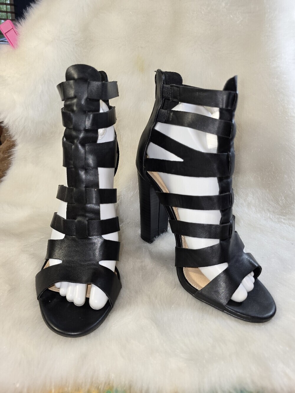 Liliana Caged Block Heel Sandals for Women